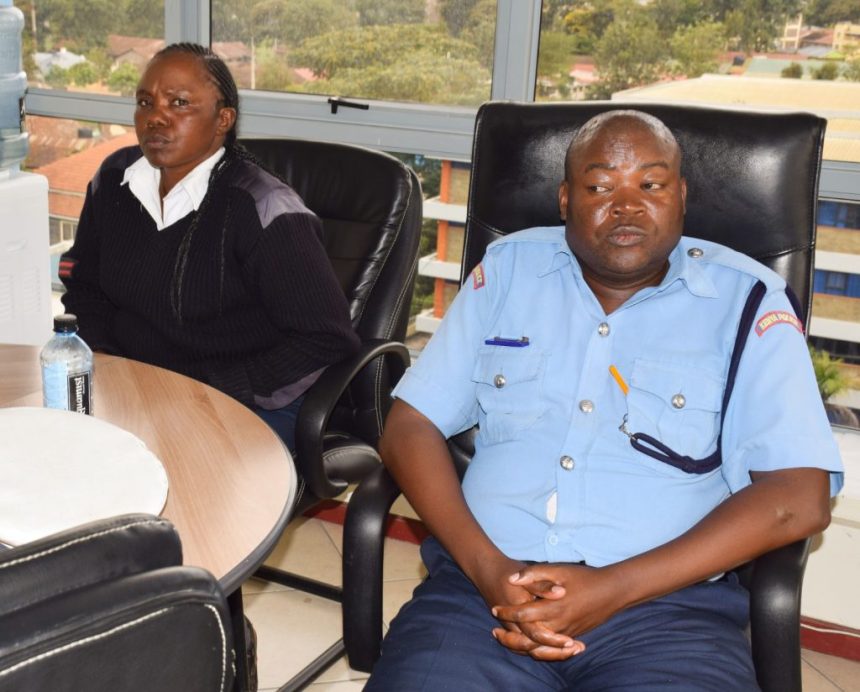 Cpl. Racheal Aiyabei and PC Philip Sitienei.